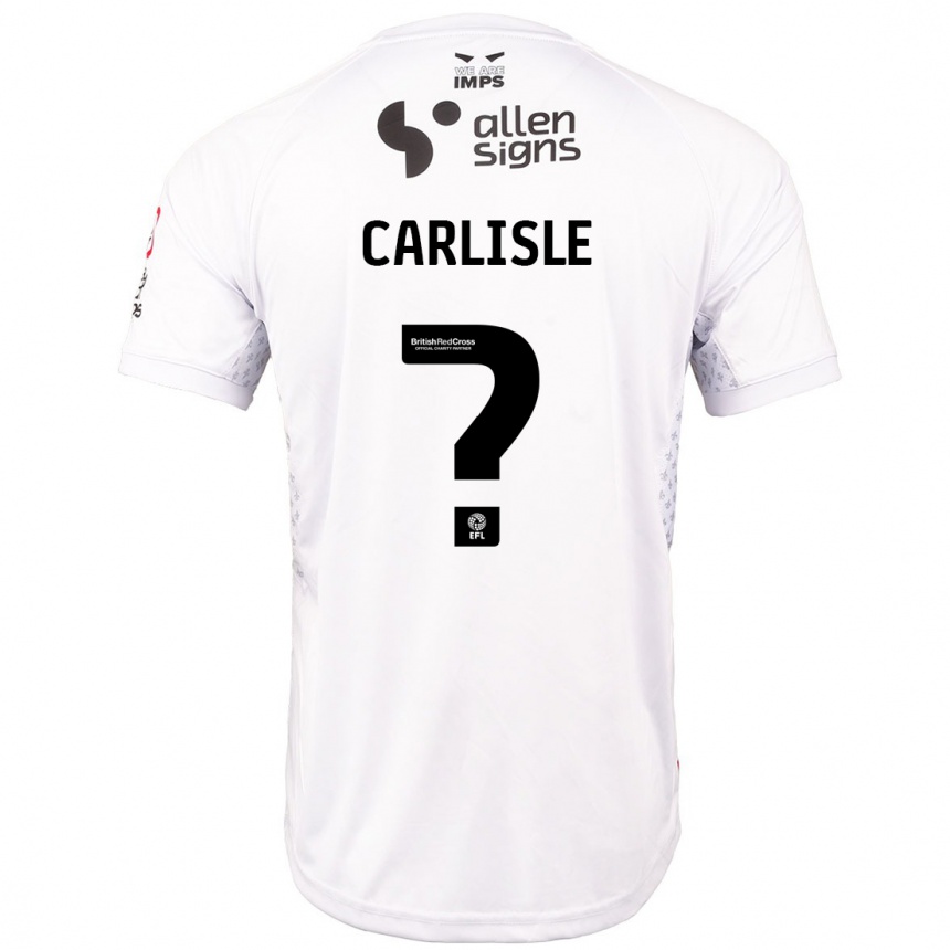 Kids Football Charlie Carlisle #0 Red White Away Jersey 2024/25 T-Shirt Uk