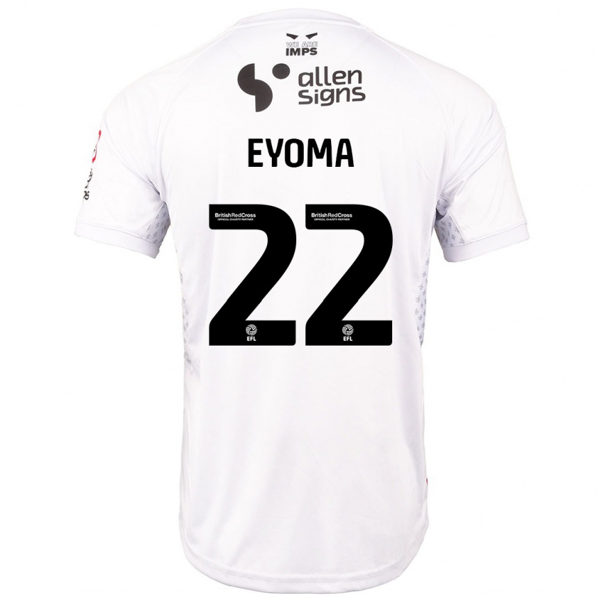 Kids Football Timothy Eyoma #22 Red White Away Jersey 2024/25 T-Shirt Uk