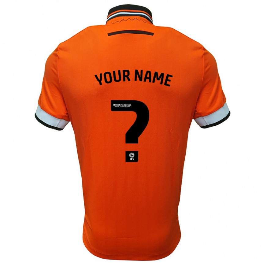 Kids Football Your Name #0 Orange White Away Jersey 2024/25 T-Shirt Uk