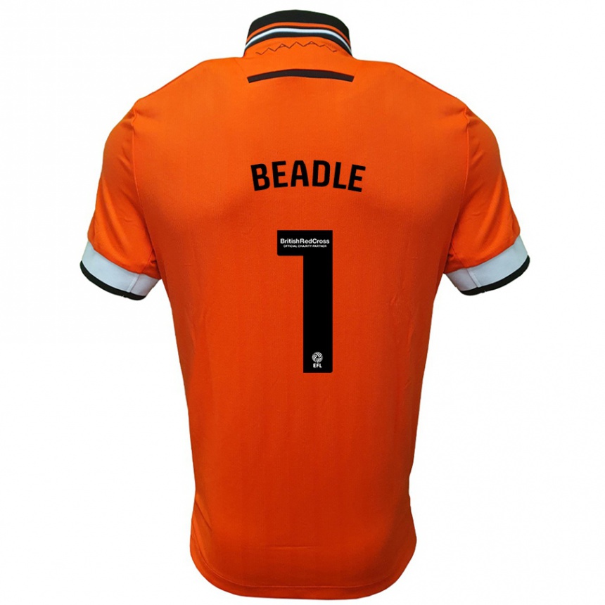 Kids Football James Beadle #1 Orange White Away Jersey 2024/25 T-Shirt Uk