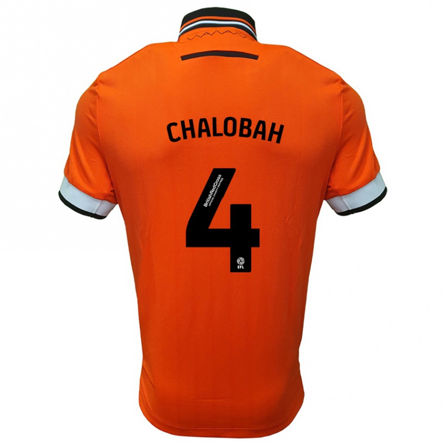 Kids Football Nathaniel Chalobah #4 Orange White Away Jersey 2024/25 T-Shirt Uk