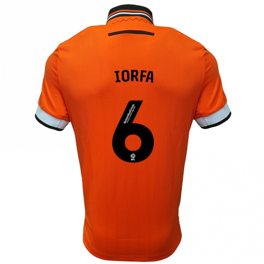 Kids Football Dominic Iorfa #6 Orange White Away Jersey 2024/25 T-Shirt Uk