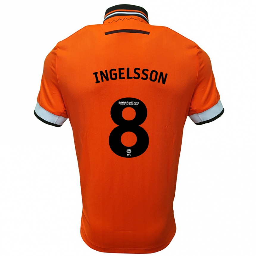 Kids Football Svante Ingelsson #8 Orange White Away Jersey 2024/25 T-Shirt Uk