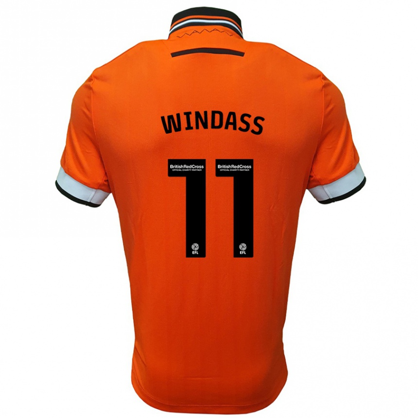 Kids Football Josh Windass #11 Orange White Away Jersey 2024/25 T-Shirt Uk