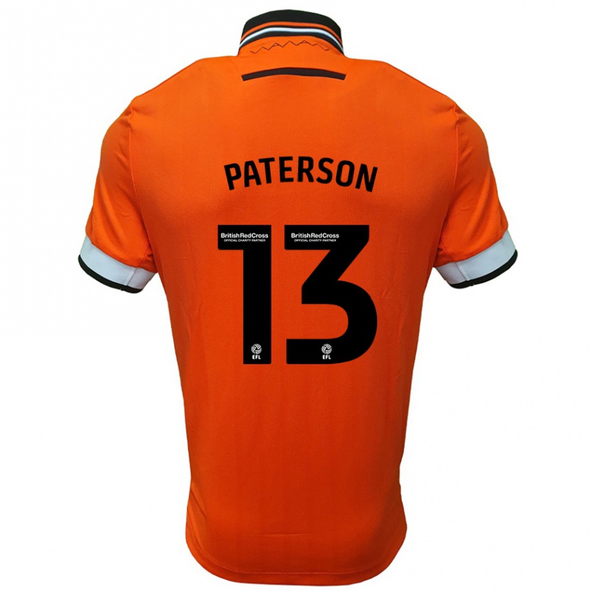 Kids Football Callum Paterson #13 Orange White Away Jersey 2024/25 T-Shirt Uk