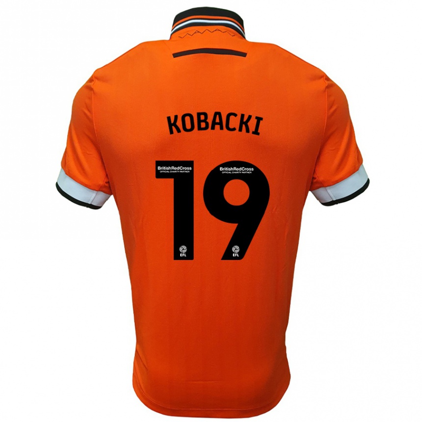 Kids Football Olaf Kobacki #19 Orange White Away Jersey 2024/25 T-Shirt Uk