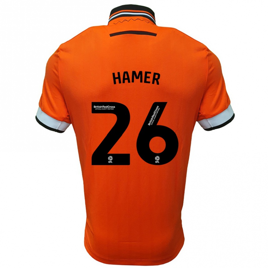 Kids Football Ben Hamer #26 Orange White Away Jersey 2024/25 T-Shirt Uk