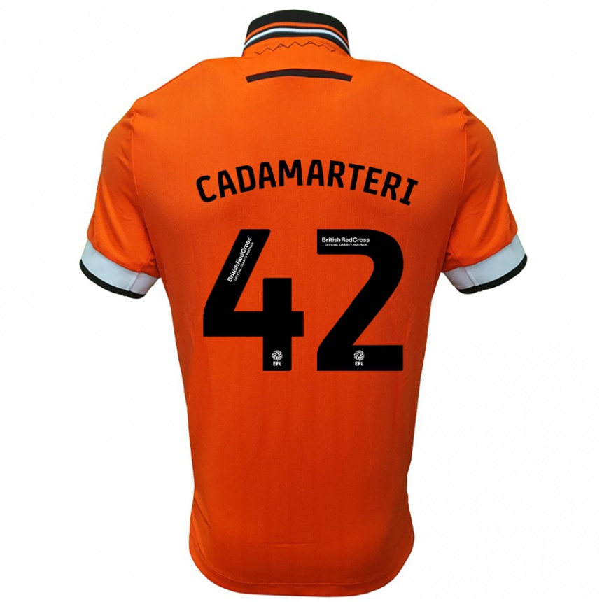 Kids Football Bailey Cadamarteri #42 Orange White Away Jersey 2024/25 T-Shirt Uk