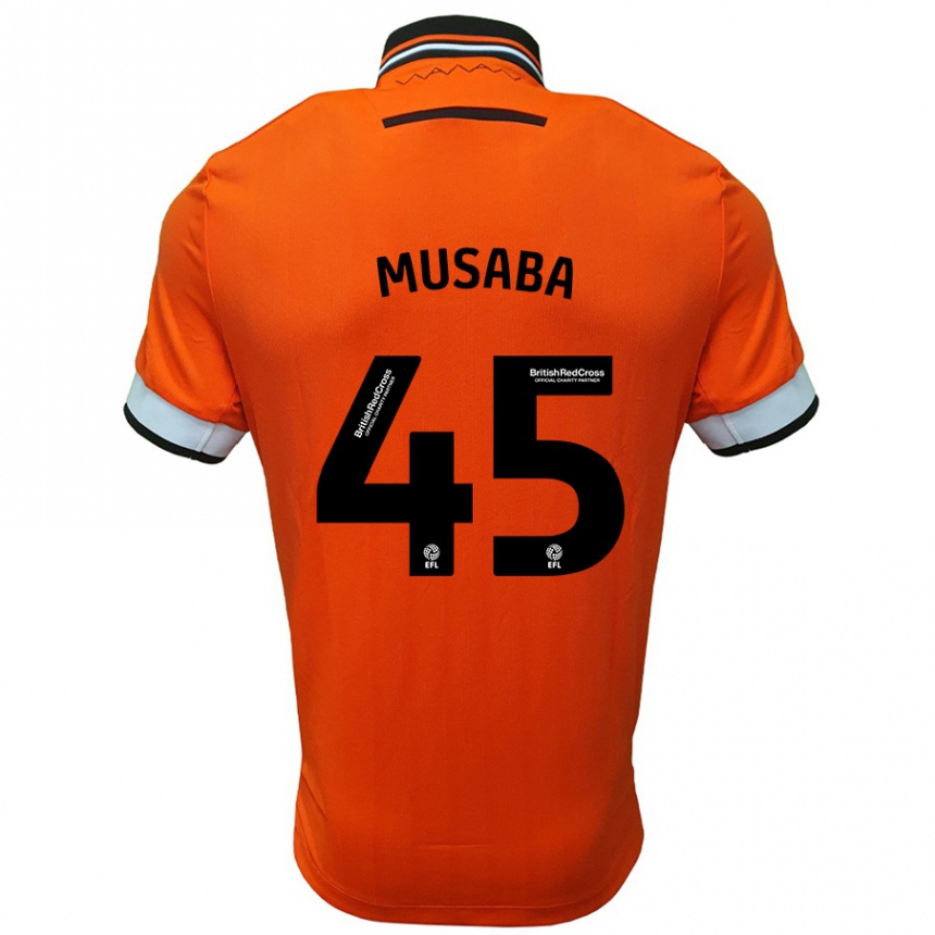 Kids Football Anthony Musaba #45 Orange White Away Jersey 2024/25 T-Shirt Uk