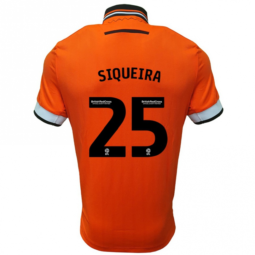 Kids Football Guilherme Siqueira #25 Orange White Away Jersey 2024/25 T-Shirt Uk