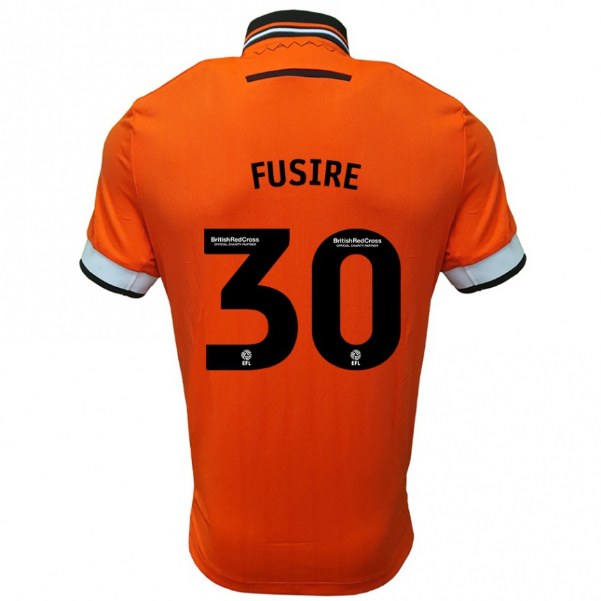 Kids Football Sean Fusire #30 Orange White Away Jersey 2024/25 T-Shirt Uk