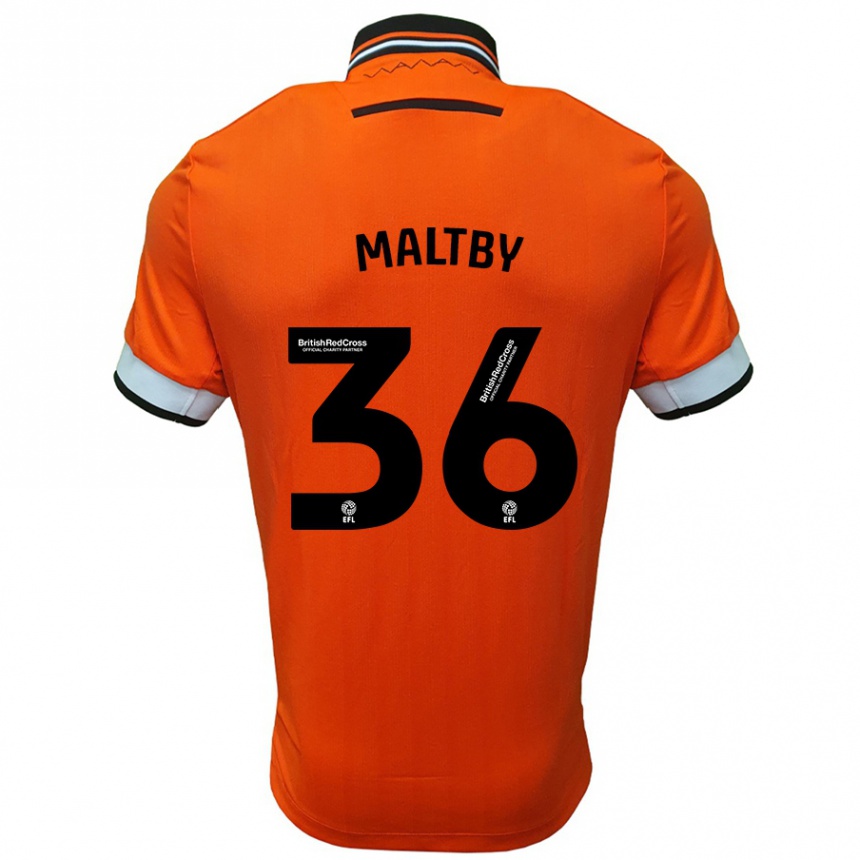 Kids Football Mackenzie Maltby #36 Orange White Away Jersey 2024/25 T-Shirt Uk