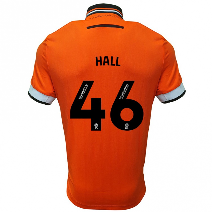 Kids Football Jack Hall #46 Orange White Away Jersey 2024/25 T-Shirt Uk