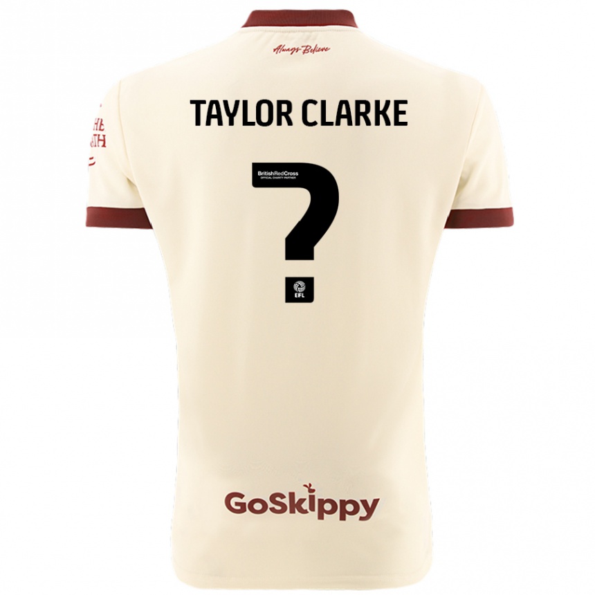 Kids Football Omar Taylor-Clarke #0 Cream White Away Jersey 2024/25 T-Shirt Uk