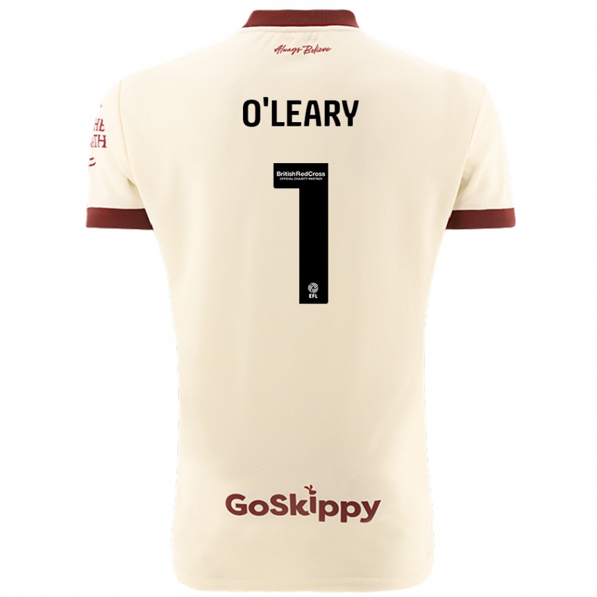 Kids Football Max O'leary #1 Cream White Away Jersey 2024/25 T-Shirt Uk