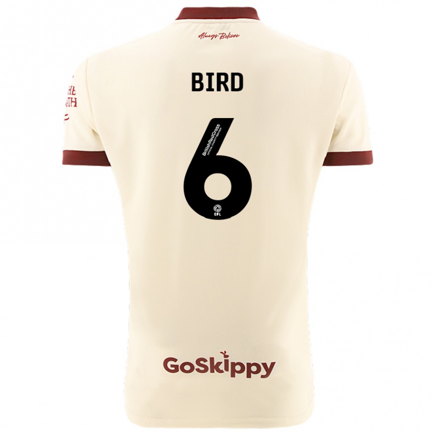 Kids Football Max Bird #6 Cream White Away Jersey 2024/25 T-Shirt Uk