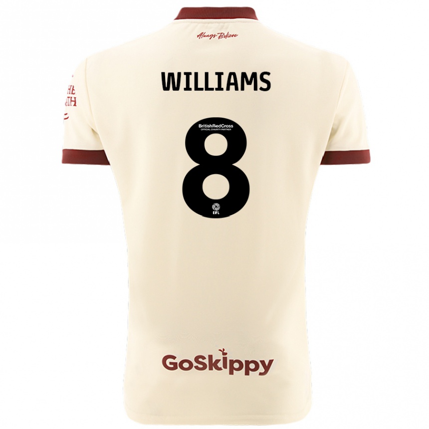 Kids Football Joe Williams #8 Cream White Away Jersey 2024/25 T-Shirt Uk