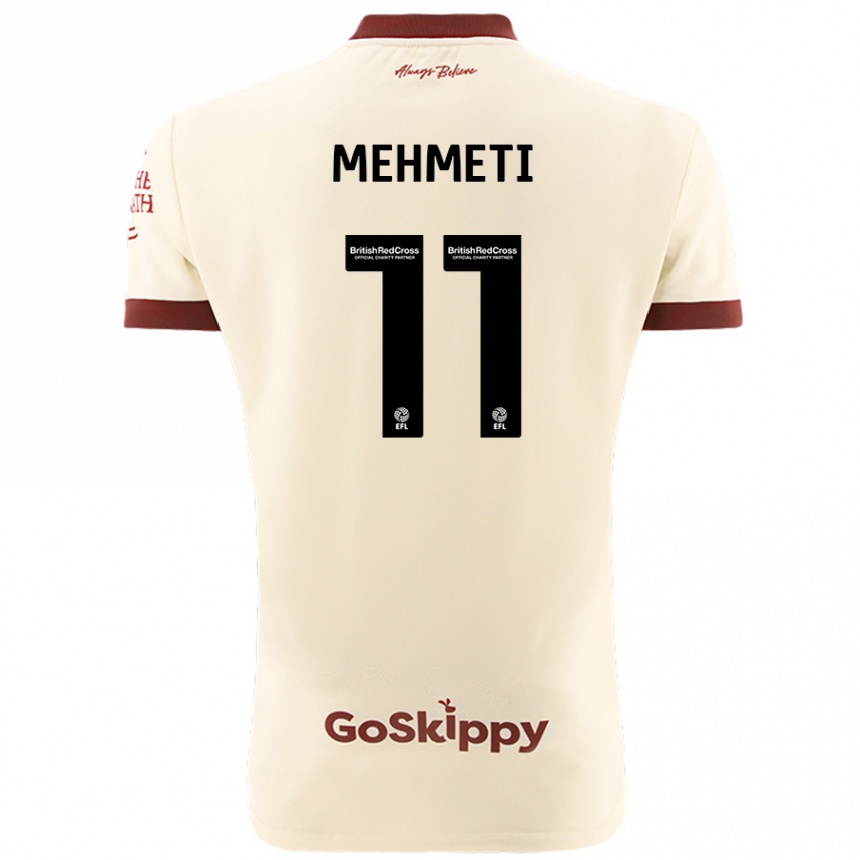 Kids Football Anis Mehmeti #11 Cream White Away Jersey 2024/25 T-Shirt Uk