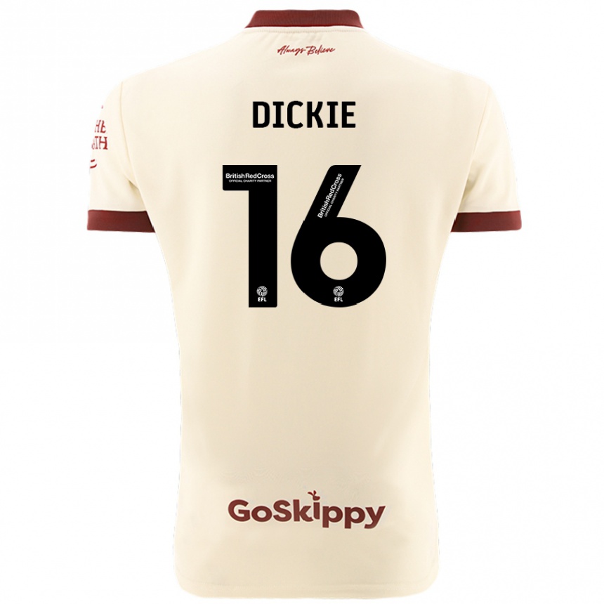 Kids Football Rob Dickie #16 Cream White Away Jersey 2024/25 T-Shirt Uk