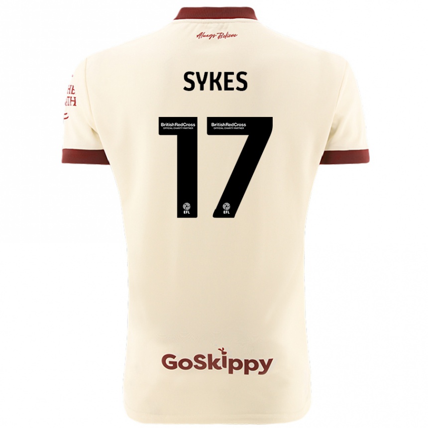 Kids Football Mark Sykes #17 Cream White Away Jersey 2024/25 T-Shirt Uk