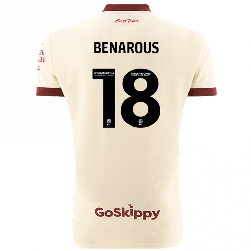 Kids Football Ayman Benarous #18 Cream White Away Jersey 2024/25 T-Shirt Uk