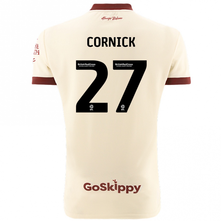 Kids Football Harry Cornick #27 Cream White Away Jersey 2024/25 T-Shirt Uk