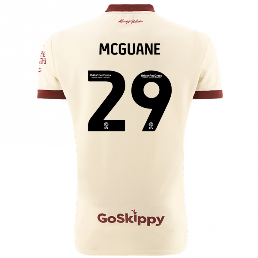 Kids Football Marcus Mcguane #29 Cream White Away Jersey 2024/25 T-Shirt Uk