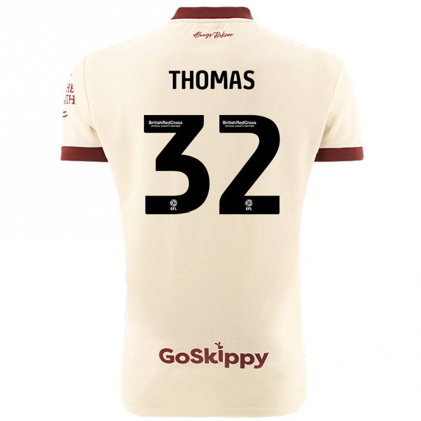 Kids Football Lewis Thomas #32 Cream White Away Jersey 2024/25 T-Shirt Uk