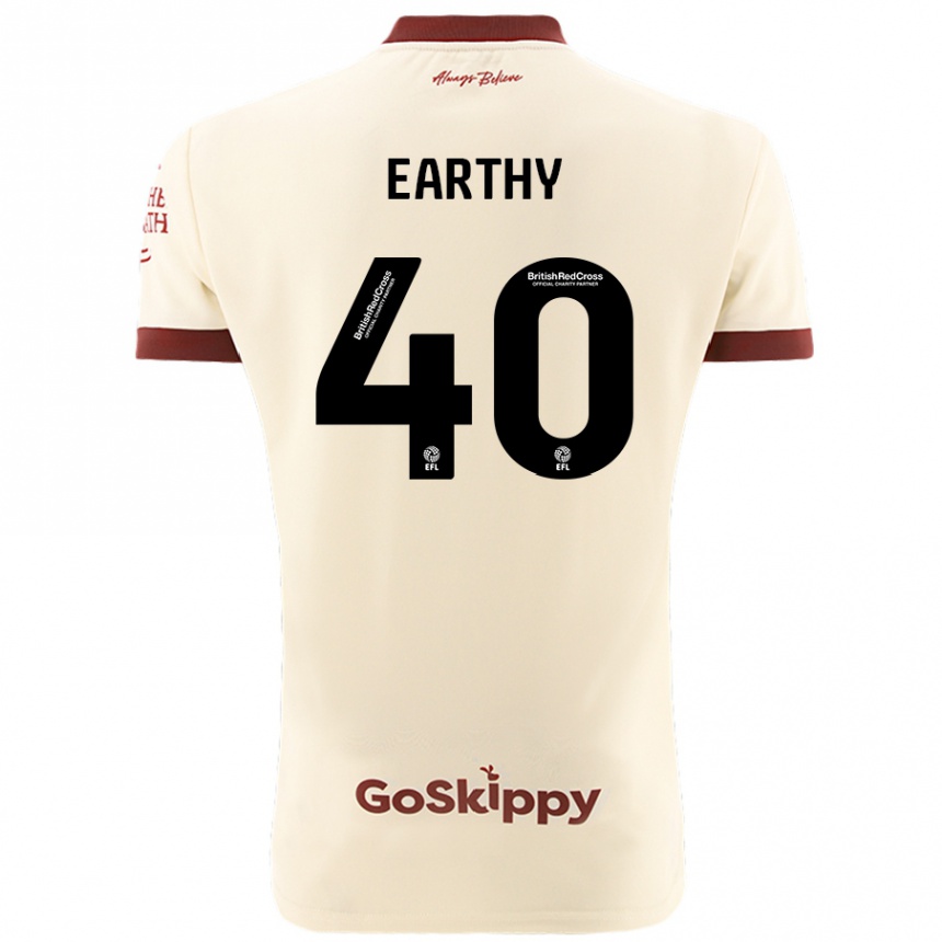 Kids Football George Earthy #40 Cream White Away Jersey 2024/25 T-Shirt Uk