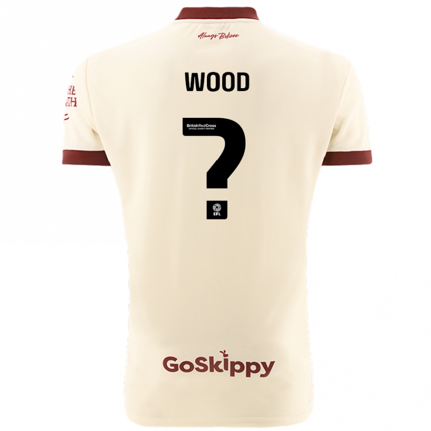 Kids Football Callum Wood #0 Cream White Away Jersey 2024/25 T-Shirt Uk