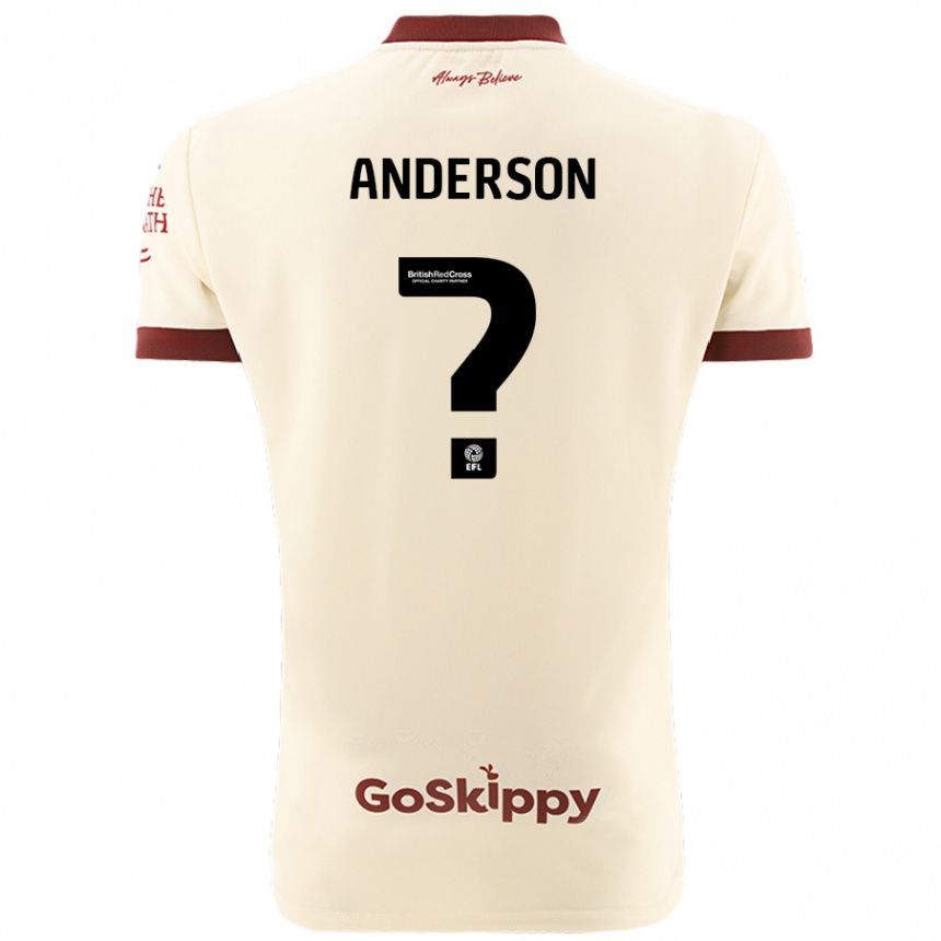 Kids Football Taine Anderson #0 Cream White Away Jersey 2024/25 T-Shirt Uk