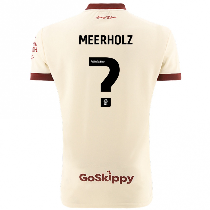 Kids Football Jed Meerholz #0 Cream White Away Jersey 2024/25 T-Shirt Uk