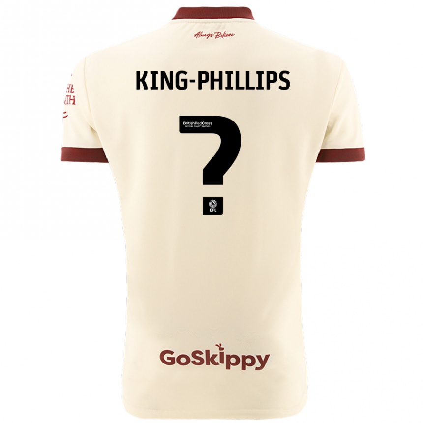 Kids Football Zac King-Phillips #0 Cream White Away Jersey 2024/25 T-Shirt Uk