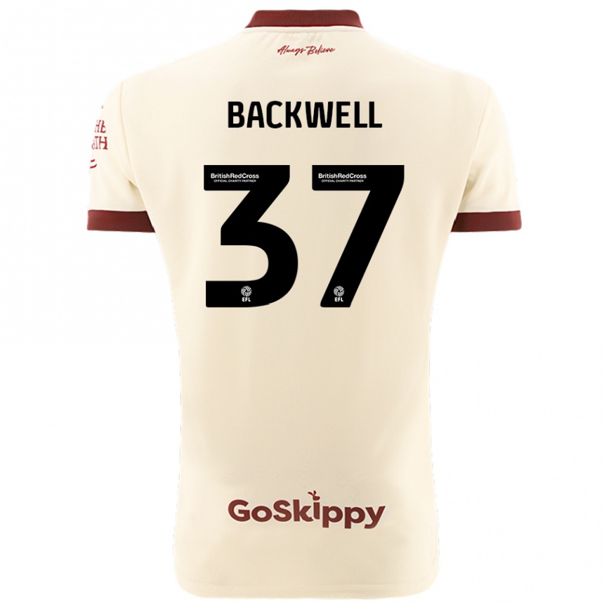 Kids Football Tommy Backwell #37 Cream White Away Jersey 2024/25 T-Shirt Uk