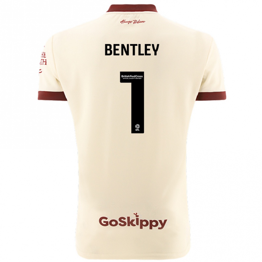 Kids Football Fran Bentley #1 Cream White Away Jersey 2024/25 T-Shirt Uk