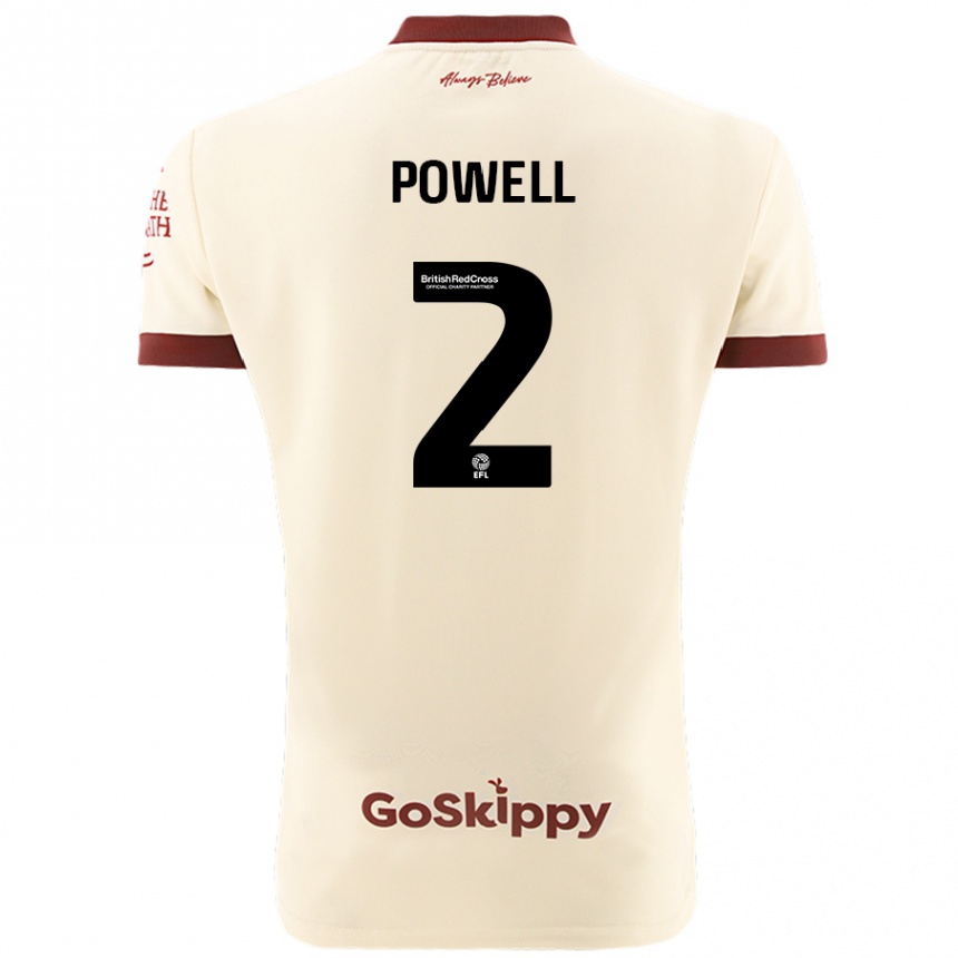 Kids Football Ella Powell #2 Cream White Away Jersey 2024/25 T-Shirt Uk