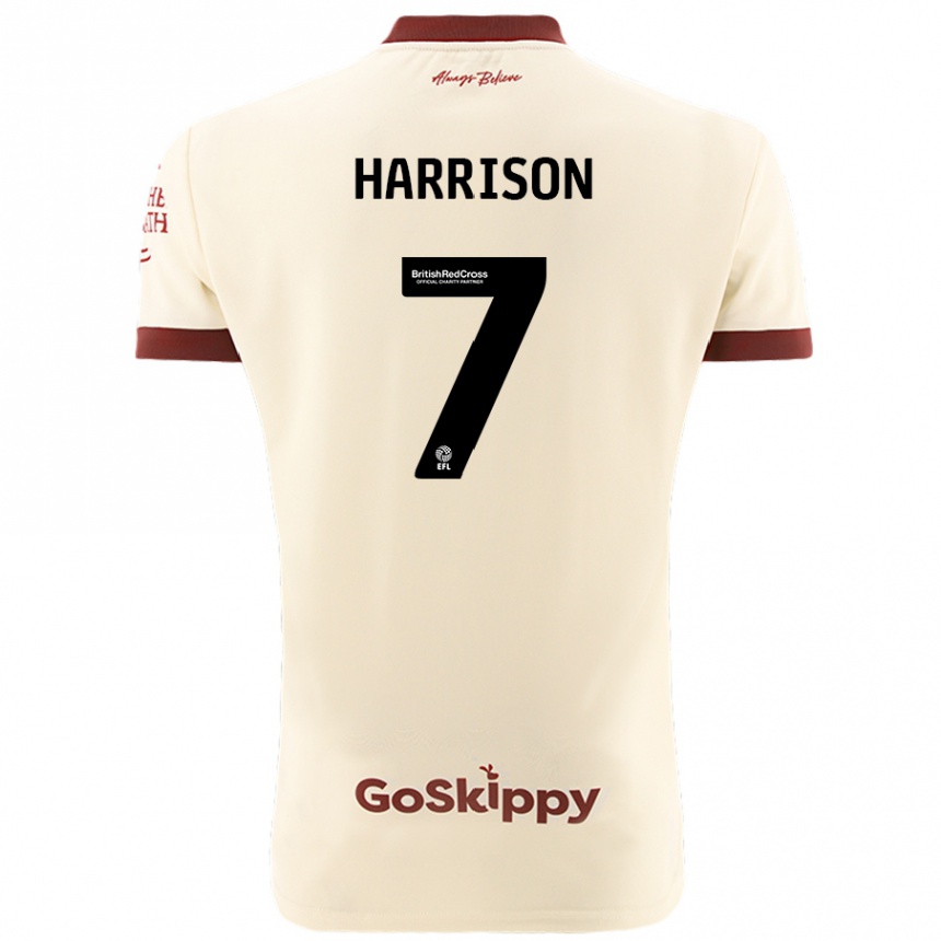 Kids Football Abi Harrison #7 Cream White Away Jersey 2024/25 T-Shirt Uk