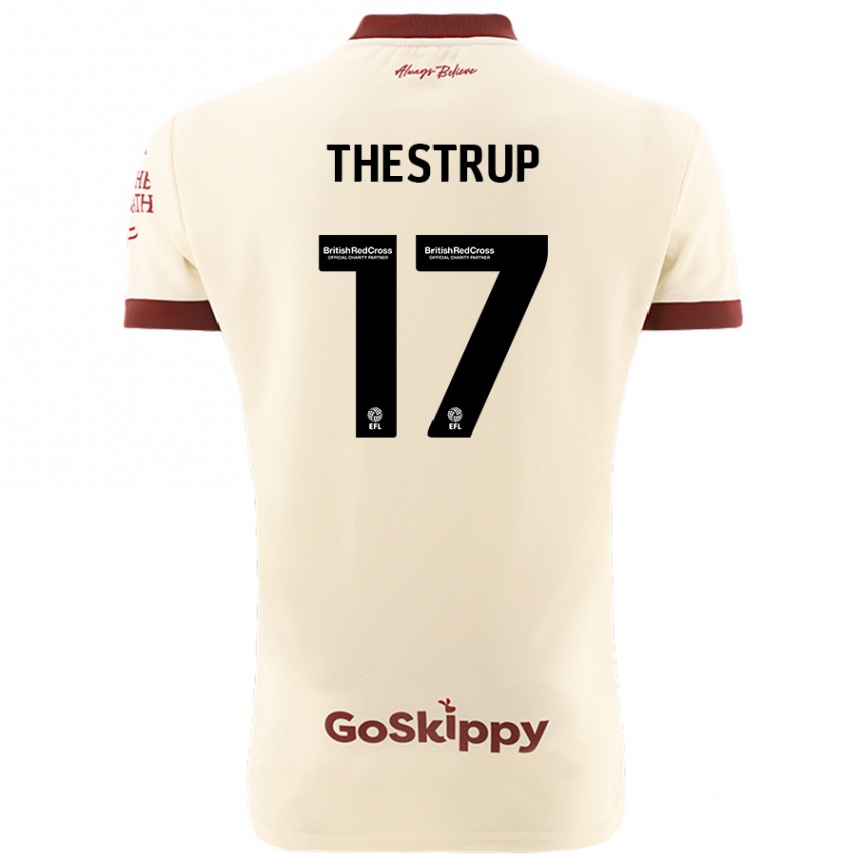 Kids Football Amalie Thestrup #17 Cream White Away Jersey 2024/25 T-Shirt Uk