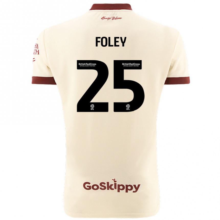 Kids Football Erin Foley #25 Cream White Away Jersey 2024/25 T-Shirt Uk