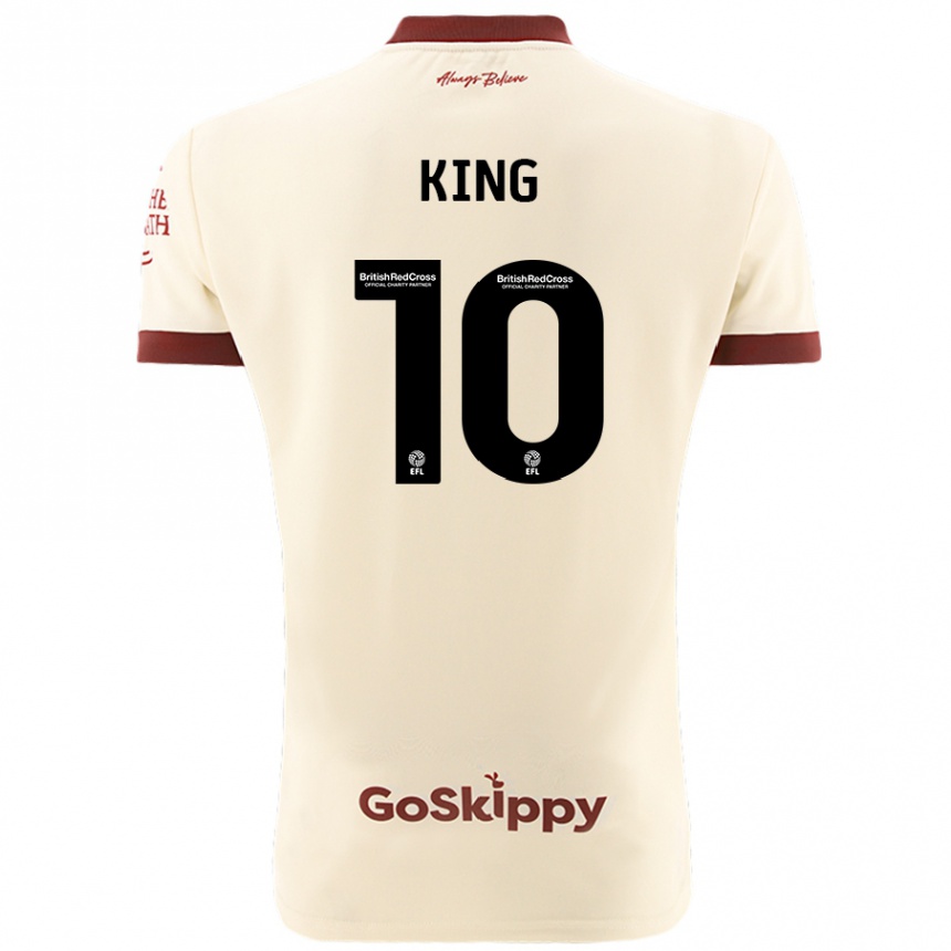 Kids Football Andy King #10 Cream White Away Jersey 2024/25 T-Shirt Uk