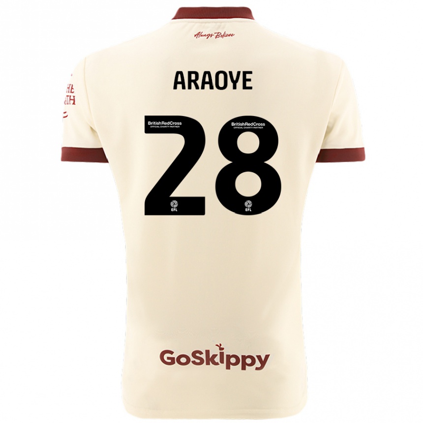 Kids Football Raphael Araoye #28 Cream White Away Jersey 2024/25 T-Shirt Uk