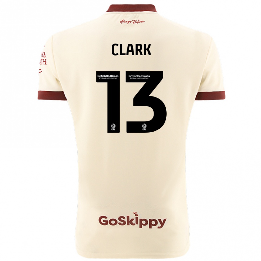 Kids Football Olivia Clark #13 Cream White Away Jersey 2024/25 T-Shirt Uk