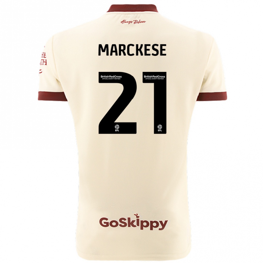 Kids Football Kaylan Marckese #21 Cream White Away Jersey 2024/25 T-Shirt Uk