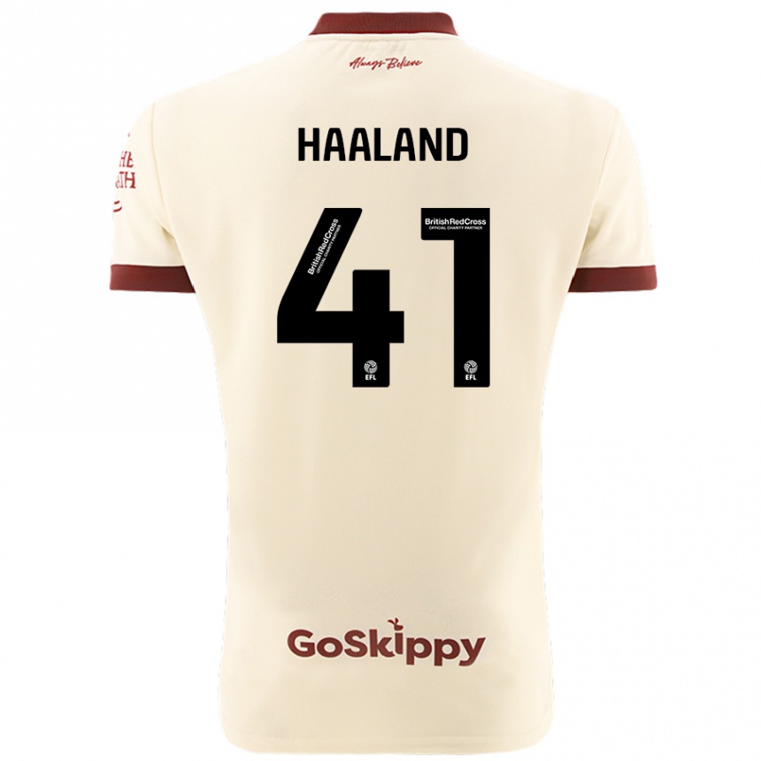 Kids Football Benedicte Haaland #41 Cream White Away Jersey 2024/25 T-Shirt Uk