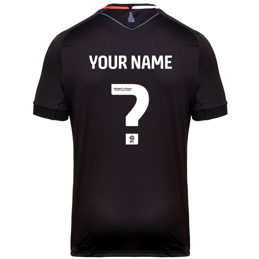 Kids Football Your Name #0 Black Away Jersey 2024/25 T-Shirt Uk