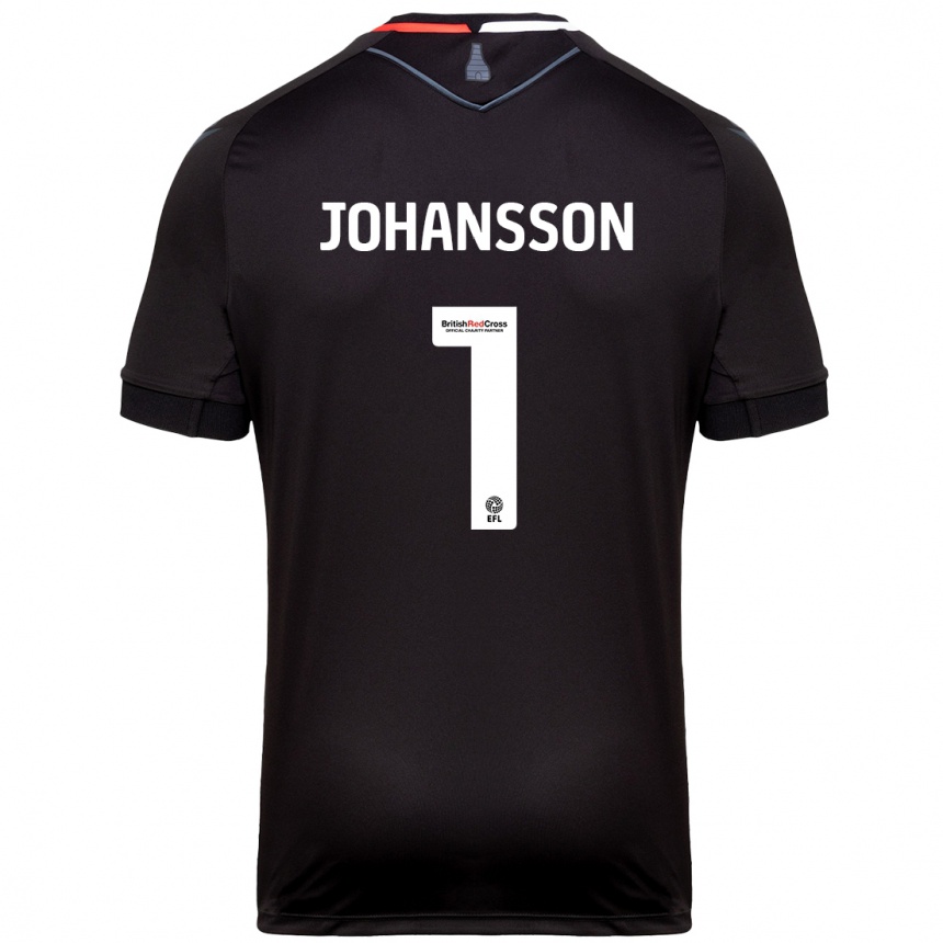 Kids Football Viktor Johansson #1 Black Away Jersey 2024/25 T-Shirt Uk