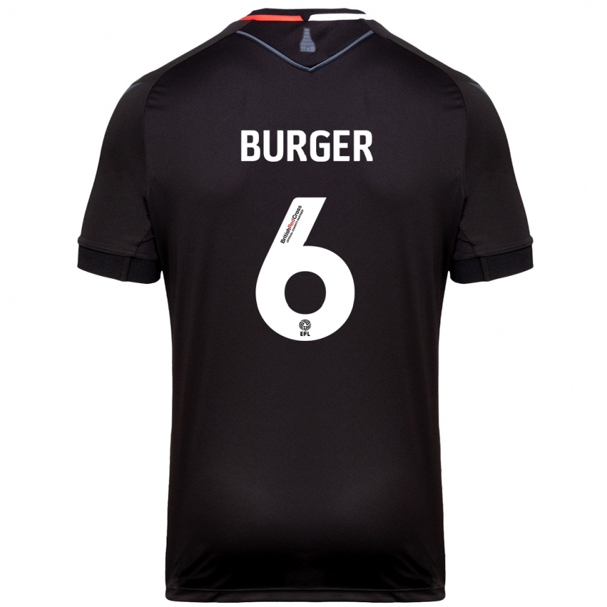 Kids Football Wouter Burger #6 Black Away Jersey 2024/25 T-Shirt Uk