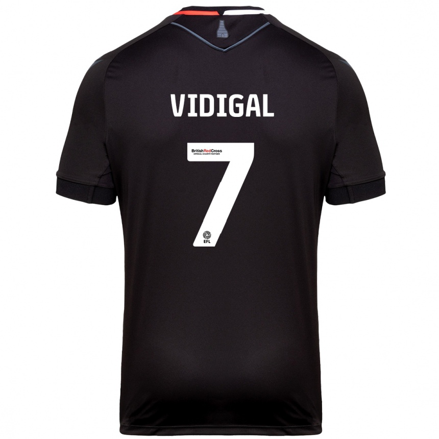 Kids Football André Vidigal #7 Black Away Jersey 2024/25 T-Shirt Uk