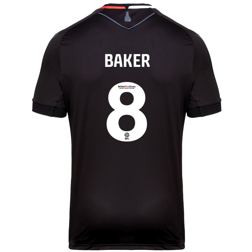 Kids Football Lewis Baker #8 Black Away Jersey 2024/25 T-Shirt Uk