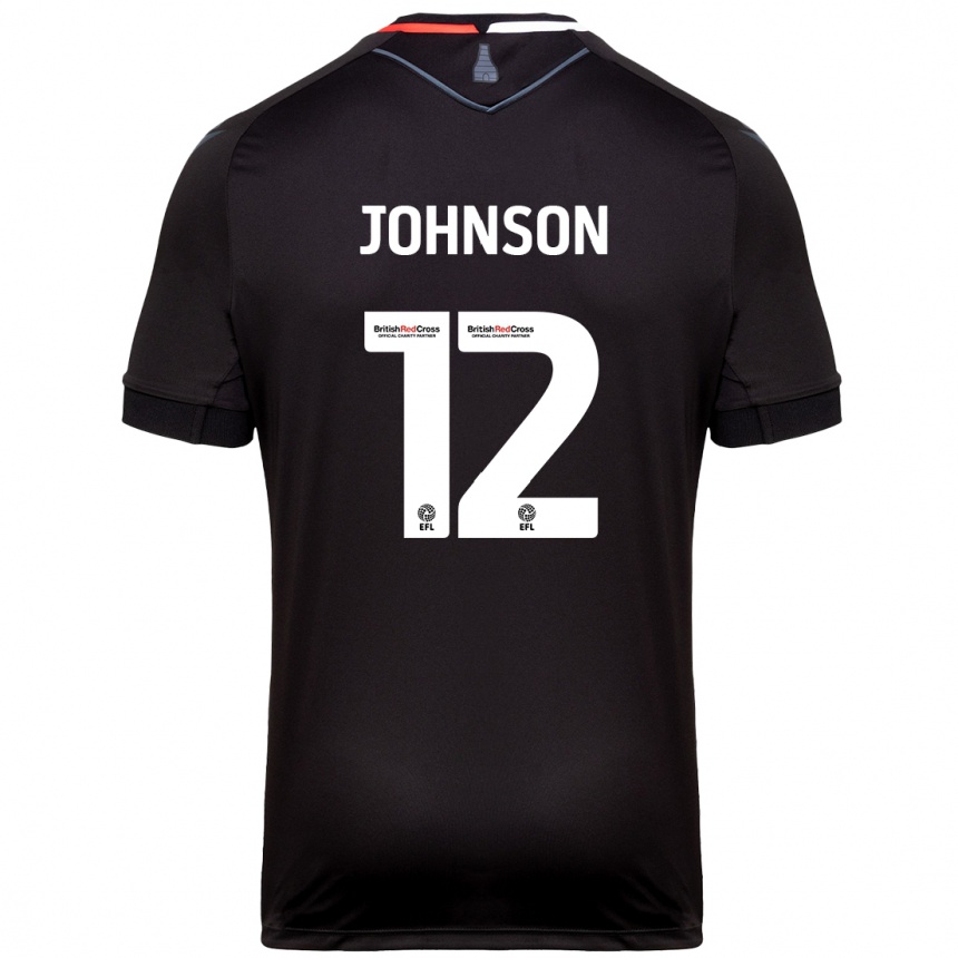 Kids Football Daniel Johnson #12 Black Away Jersey 2024/25 T-Shirt Uk